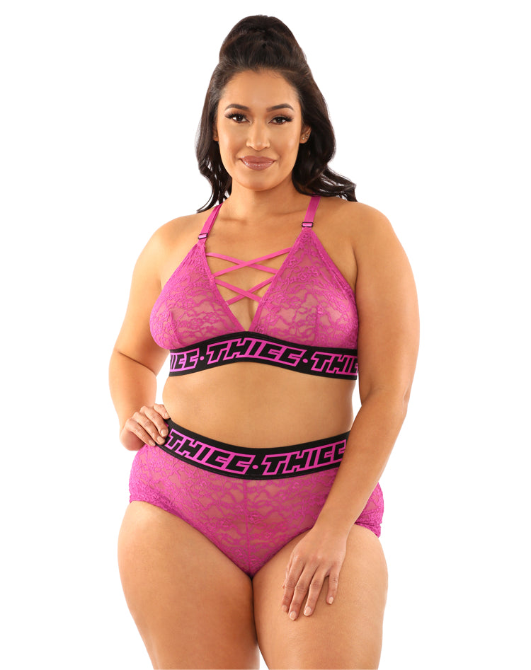 Thicc Lace Bralette & Booty Short