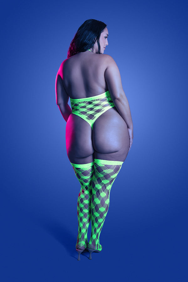 Adrenaline Rhinestone Teddy & Stockings