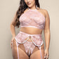 Bralette, Garter Belt & Crotchless Pearl G-string