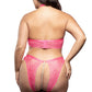 Halter Bra & Crotchless Pearl Panty Hot Pink