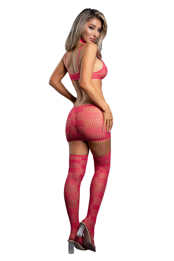 Unmatched Bralette & Harnessed Stocking Skirt