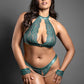 Keyhole Halter Bralette, Open Panty & Handcuffs