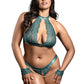 Keyhole Halter Bralette, Open Panty & Handcuffs