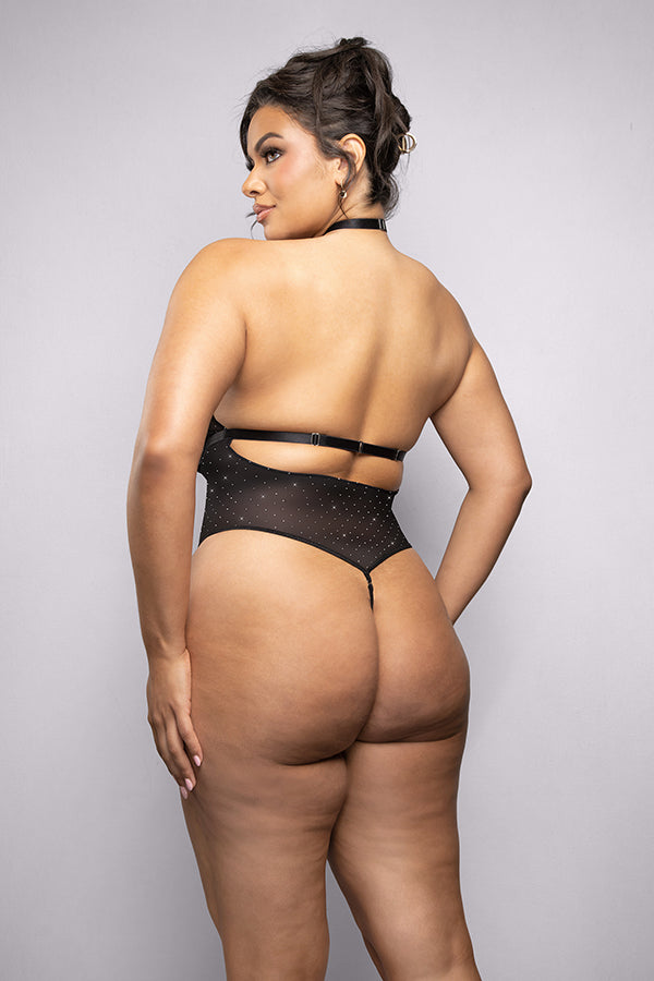 Onyx Rhinestone Teddy Plus