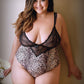 Lorena Animal Print & Lace Teddy with Snap Closure