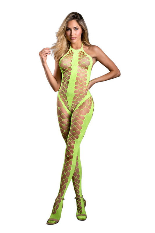 Unstoppable Crotchless Rhinestone Bodystocking