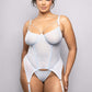 Aquamarine Gartered Rhinestone Bustier & Panty