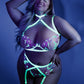 In A Trance Embroidered Bra, Garter Belt and G-string